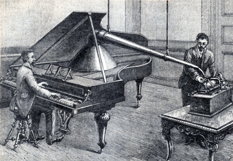 Impressionnant Cornet Acoustique Permettant d'Enregistrer un Piano sur Cylindre, vers 1890